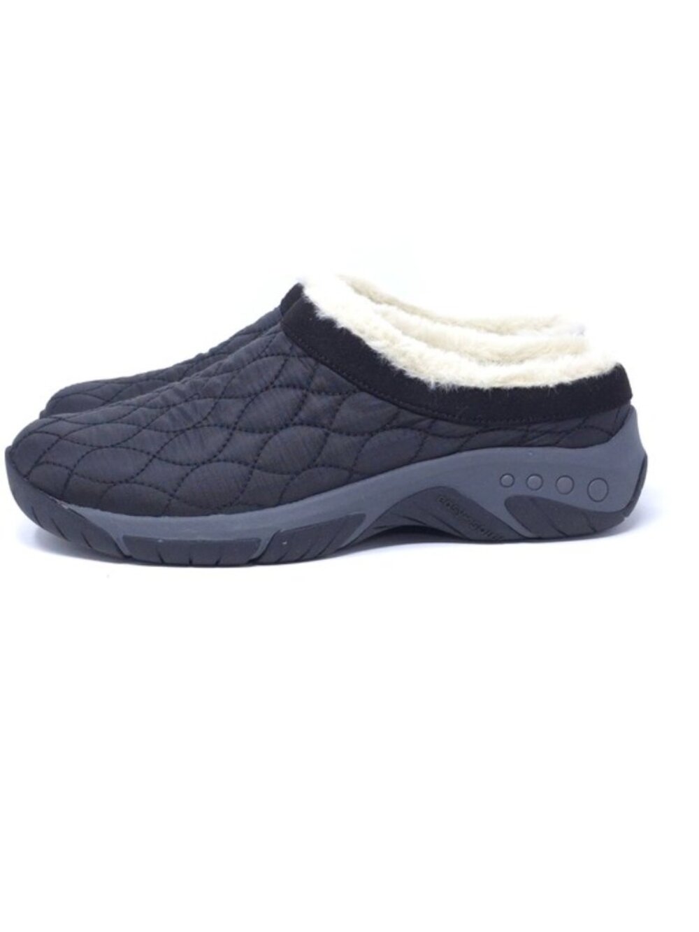 Easy Spirit Wimmy Black Shearling Quilted Clogs 7.5M Cozy Winter Mules - Picture 7 of 9